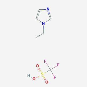 molecular formula C6H9F3N2O3S B8639978 Trifluoromethanesulfonic acid--1-ethyl-1H-imidazole (1/1) 