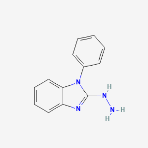 molecular formula C13H12N4 B8640035 1-Phenyl-2-hydrazinobenzimidazole 