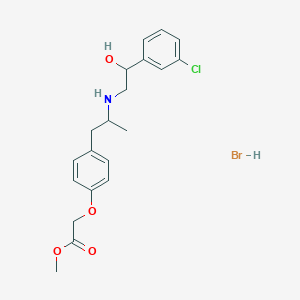 molecular formula C20H25BrClNO4 B8640103 N-[2-(4-methoxycarbonylmethoxyphenyl)-1-methylethyl]-2-(3-chlorophenyl)-2-hydroxyethanamine hydrobromide 