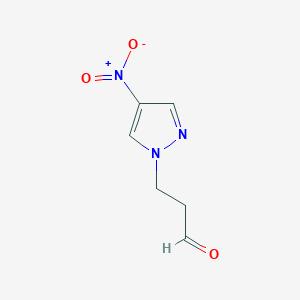molecular formula C6H7N3O3 B8640134 3-(4-nitro-1H-pyrazol-1-yl)propanal 