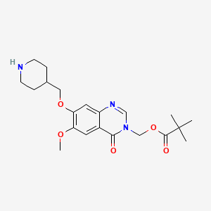 (6-Methoxy-4-oxo-7-(piperidin-4-ylmethoxy)quinazolin-3(4H)-yl)methyl pivalate