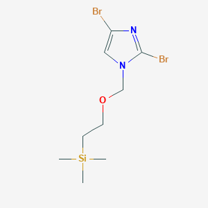 molecular formula C9H16Br2N2OSi B8640163 2,4-Dibromo-1-((2-(trimethylsilyl)ethoxy)methyl)-1H-imidazole 