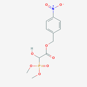 molecular formula C11H14NO8P B8640261 Acetic acid, (dimethoxyphosphinyl)hydroxy-, (4-nitrophenyl)methyl ester CAS No. 144659-36-9