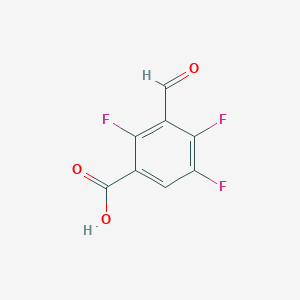molecular formula C8H3F3O3 B8640411 2,4,5-Trifluoro-3-formylbenzoic acid CAS No. 189025-00-1