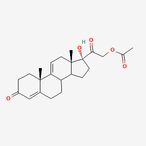 molecular formula C23H30O5 B8640443 2-((10S,13S,17R)-17-hydroxy-10,13-dimethyl-3-oxo-2,3,6,7,8,10,12,13,14,15,16,17-dodecahydro-1H-cyclopenta[a]phenanthren-17-yl)-2-oxoethyl acetate 