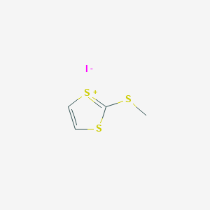 molecular formula C4H5IS3 B8640505 (2H-1,3-Dithiol-2-ylidene)(methyl)sulfanium iodide CAS No. 53059-74-8