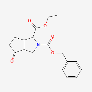 molecular formula C18H21NO5 B8640615 2-Benzyl 1-ethyl (3aR,6aS)-4-oxo-octahydrocyclopenta[c]pyrrole-1,2-dicarboxylate 