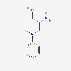 molecular formula C11H18N2O B8640652 2-amino-3-(N-ethylanilino)propan-1-ol 