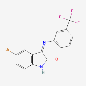 (3Z)-5-Bromo-3-{[3-(trifluoromethyl)phenyl]imino}-1,3-dihydro-2H-indol-2-one