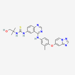 B8640683 1-(4-((4-([1,2,4]Triazolo[1,5-a]pyridin-7-yloxy)-3-methylphenyl)amino)quinazolin-6-yl)-3-(1-hydroxy-2-methylpropan-2-yl)thiourea CAS No. 1429755-58-7