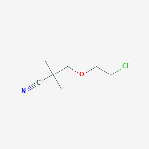 molecular formula C7H12ClNO B8640700 3-(2-Chloroethoxy)-2,2-dimethylpropanenitrile 