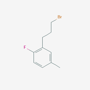 molecular formula C10H12BrF B8640729 1-(3-Bromopropyl)-2-fluoro-5-methylbenzene 