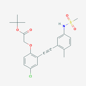 molecular formula C22H24ClNO5S B8641028 Tert-butyl[4-chloro-2-({2-methyl-5-[(methylsulfonyl)amino]phenyl}ethynyl)phenoxy]acetate 