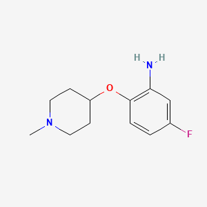 molecular formula C12H17FN2O B8641036 5-Fluoro-2-(1-methyl-piperidin-4-yloxy)-phenylamine 