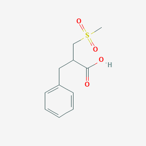 molecular formula C11H14O4S B8641079 2-Benzyl-3-(methylsulfonyl)propanoic acid 
