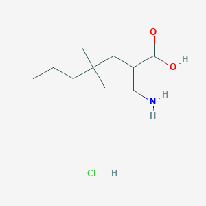 molecular formula C10H22ClNO2 B8641094 2-Aminomethyl-4,4-dimethyl-heptanoic acid hydrochloride CAS No. 610300-04-4
