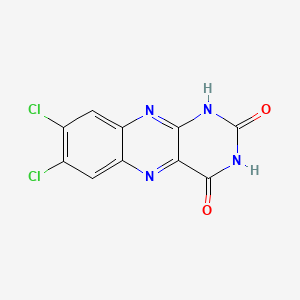 molecular formula C10H4Cl2N4O2 B8641150 Benzo(g)pteridine-2,4(1H,3H)-dione, 7,8-dichloro- CAS No. 58590-56-0