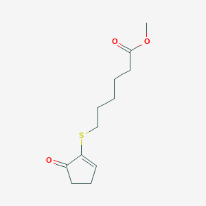 molecular formula C12H18O3S B8641170 2-(5-Carbomethoxypentylthio)cyclopent-2-en-1-one CAS No. 63328-87-0