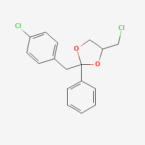 molecular formula C17H16Cl2O2 B8641188 4-(Chloromethyl)-2-[(4-chlorophenyl)methyl]-2-phenyl-1,3-dioxolane CAS No. 89834-64-0