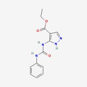 molecular formula C13H14N4O3 B8641206 N-phenyl-N'-(4-ethoxycarbonylpyrazol-3-yl)urea 