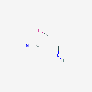 molecular formula C5H7FN2 B8641225 3-(Fluoromethyl)azetidine-3-carbonitrile 