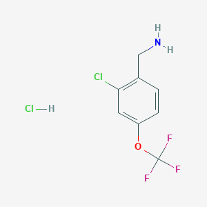 molecular formula C8H8Cl2F3NO B8641229 2-Chloro-4-trifluoromethoxybenzylamine hydrochloride CAS No. 874482-98-1