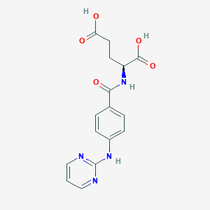 molecular formula C16H16N4O5 B8641236 N-{4-[(Pyrimidin-2-yl)amino]benzoyl}-L-glutamic acid CAS No. 920287-43-0