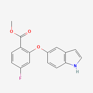 molecular formula C16H12FNO3 B8641493 methyl 2-(1H-indol-5-yloxy)-4-fluorobenzoate 