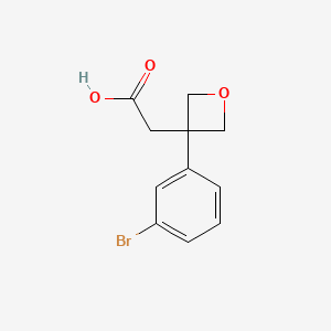 molecular formula C11H11BrO3 B8641496 2-[3-(3-Bromophenyl)oxetan-3-yl]acetic acid 