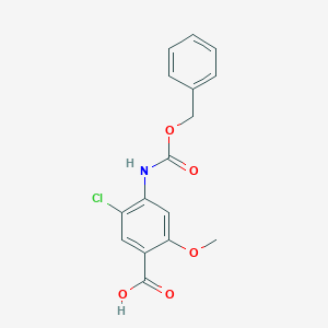 molecular formula C16H14ClNO5 B8641497 4-{[(Benzyloxy)carbonyl]amino}-5-chloro-2-methoxybenzoic acid CAS No. 89565-78-6