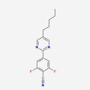 molecular formula C16H15F2N3 B8641526 2,6-Difluoro-4-(5-pentylpyrimidin-2-YL)benzonitrile CAS No. 131997-93-8