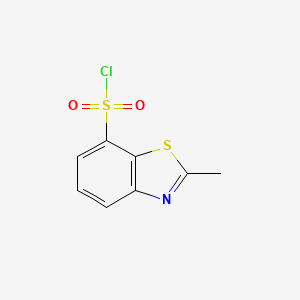 molecular formula C8H6ClNO2S2 B8641544 2-Methyl-7-chlorosulfonylbenzothiazole 