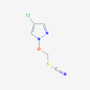 molecular formula C5H4ClN3OS B8641555 [(4-Chloro-1H-pyrazol-1-yl)oxy]methyl thiocyanate CAS No. 112748-21-7