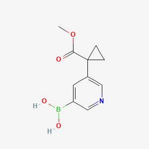 molecular formula C10H12BNO4 B8641592 [5-(1-Methoxycarbonylcyclopropyl)pyridin-3-yl]boronic acid 