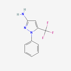 molecular formula C10H8F3N3 B8641593 1-Phenyl-5-(trifluoromethyl)-1H-pyrazol-3-amine 