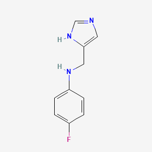molecular formula C10H10FN3 B8641695 (4-Fluoro-phenyl)-(1H-imidazol-4-ylmethyl)-amine 