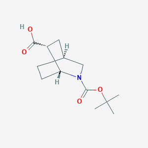 molecular formula C13H21NO4 B8641726 (1R*,4S*,6R*)-2-(tert-Butoxycarbonyl)-2-azabicyclo[2.2.2]octane-6-carboxylic Acid 