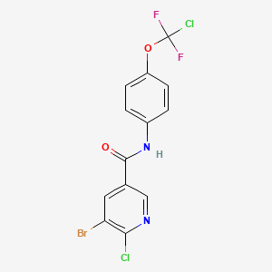 molecular formula C13H7BrCl2F2N2O2 B8641766 5-bromo-6-chloro-N-(4-(chlorodifluoromethoxy)phenyl)nicotinamide 