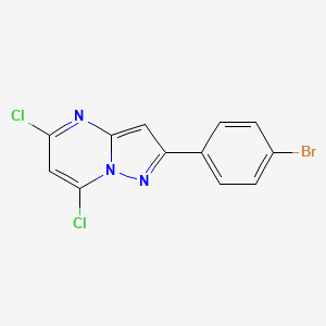 molecular formula C12H6BrCl2N3 B8641882 2-(4-Bromo-phenyl)-5,7-dichloro-pyrazolo[1,5-a]pyrimidine 