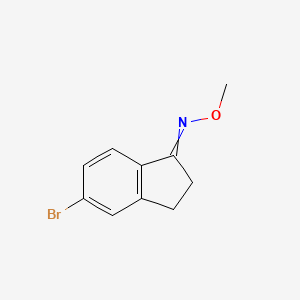 molecular formula C10H10BrNO B8641935 1H-Inden-1-one, 5-bromo-2,3-dihydro-, O-methyloxime 