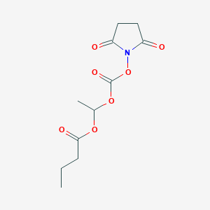 molecular formula C11H15NO7 B8642070 1-({[(2,5-Dioxopyrrolidin-1-yl)oxy]carbonyl}oxy)ethyl butanoate CAS No. 886051-39-4