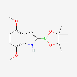 molecular formula C16H22BNO4 B8642182 4,7-dimethoxy-2-(4,4,5,5-tetramethyl-1,3,2-dioxaborolan-2-yl)-1H-indole 