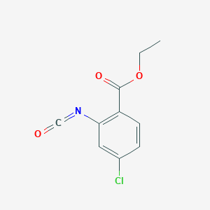 molecular formula C10H8ClNO3 B8642198 2-Ethoxycarbonyl-5-chloro-phenylisocyanate 