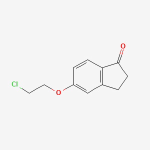 molecular formula C11H11ClO2 B8642287 5-(2-Chloroethoxy)-2,3-dihydro-1H-inden-1-one CAS No. 105920-67-0