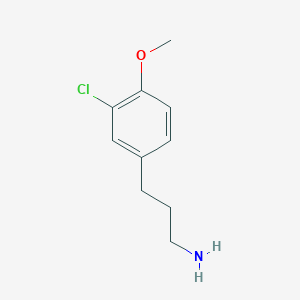 molecular formula C10H14ClNO B8642290 3-(3-Chloro-4-methoxyphenyl)propan-1-amine 