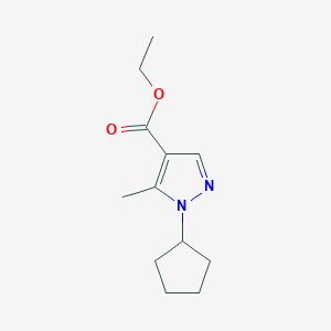 molecular formula C12H18N2O2 B8642359 ethyl 1-cyclopentyl-5-methyl-1H-pyrazole-4-carboxylate 