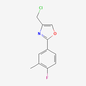 molecular formula C11H9ClFNO B8642365 4-(Chloromethyl)-2-(4-fluoro-3-methylphenyl)-1,3-oxazole 