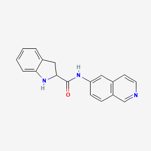 molecular formula C18H15N3O B8642409 N-(Isoquinolin-6-yl)-2,3-dihydro-1H-indole-2-carboxamide CAS No. 920513-64-0