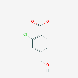 molecular formula C9H9ClO3 B8642432 Methyl 2-chloro-4-(hydroxymethyl)benzoate 