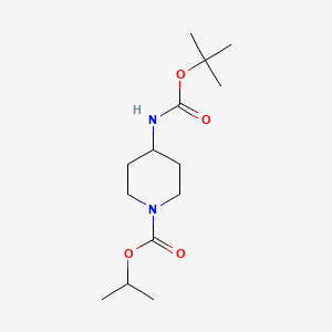 molecular formula C14H26N2O4 B8642493 propan-2-yl 4-[(2-methylpropan-2-yl)oxycarbonylamino]piperidine-1-carboxylate 